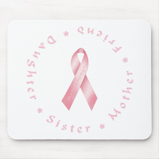 Rosa Ribbon Mousepad (Vorne)
