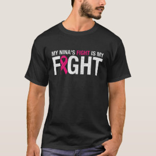 Rosa Ribbon Oktober Monat Meine Nina's Kampf ist m T-Shirt