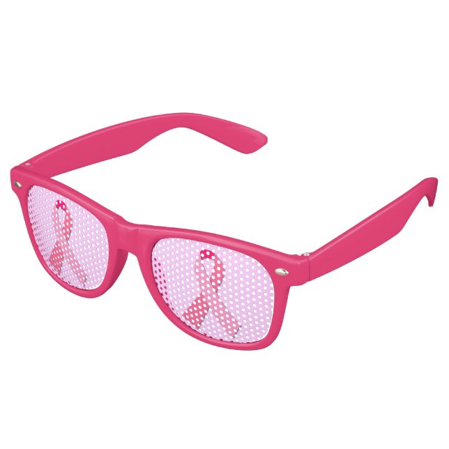 Rosa Ribbon Partybrille (Schrägansicht)