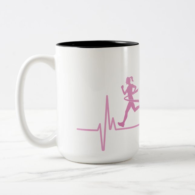 Rosa Ribbon Runner Life ist bessere Tasse (Links)