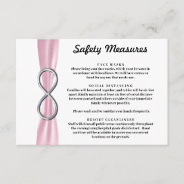 Rosa Ribbon Silber Unendliche Sicherheitsmaßnahmen Begleitkarte