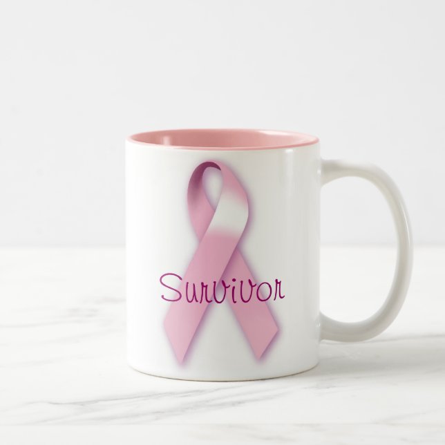 Rosa Ribbon Survivor Tasse (Rechts)
