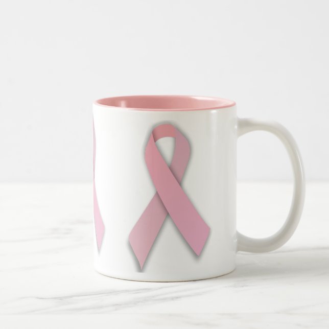 Rosa Ribbon-Tasse Zweifarbige Tasse (Rechts)