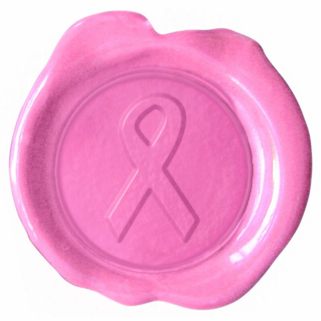 Rosa Ribbon Wax Siegel Diecut Magnet Freistehende Fotoskulptur (Vorne)