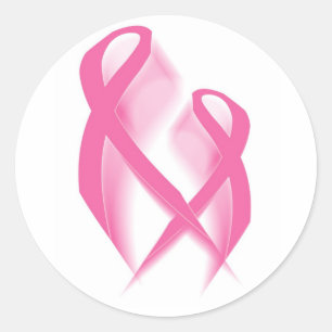 Rosa Ribbons-Aufkleber Runder Aufkleber