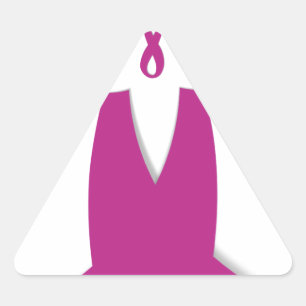 Rosa Ribbons Brustkrebs Dreieckiger Aufkleber