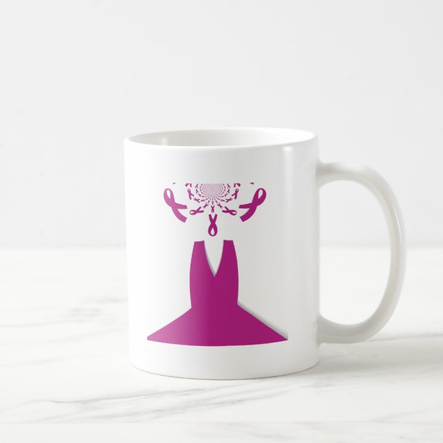 Rosa Ribbons Brustkrebs Kaffeetasse (Rechts)