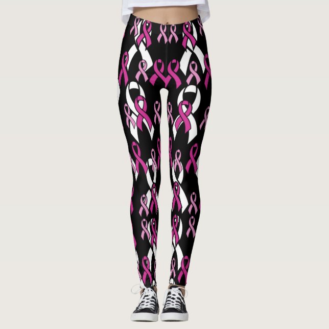 Rosa Ribbons.. Brustkrebs Leggings (Vorderseite)