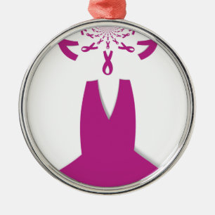 Rosa Ribbons Brustkrebs Ornament Aus Metall