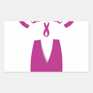 Rosa Ribbons Brustkrebs Rechteckiger Aufkleber