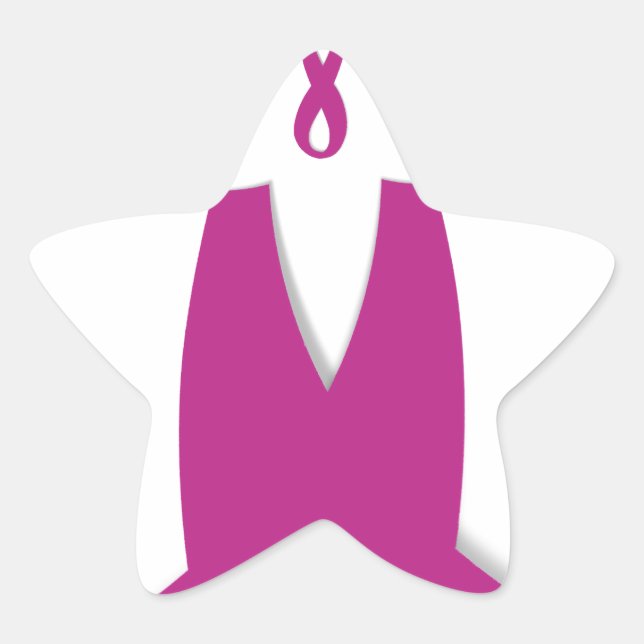 Rosa Ribbons Brustkrebs Stern-Aufkleber (Vorderseite)