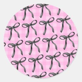 Rosa, Ribbons und Coquette Runder Aufkleber