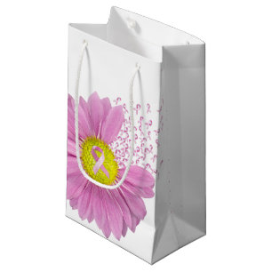 Rosa Ribbons und Daisy auf Weiß Kleine Geschenktüte