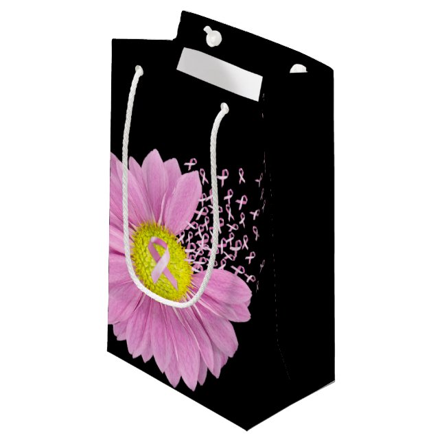Rosa Ribbons und Daisy Kleine Geschenktüte (Vorderseite Schrägansicht)
