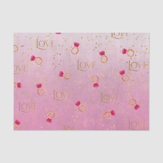 Rosa Ring und Liebe (70 Pink-Serie Design) Seidenpapier (Vorderseite)