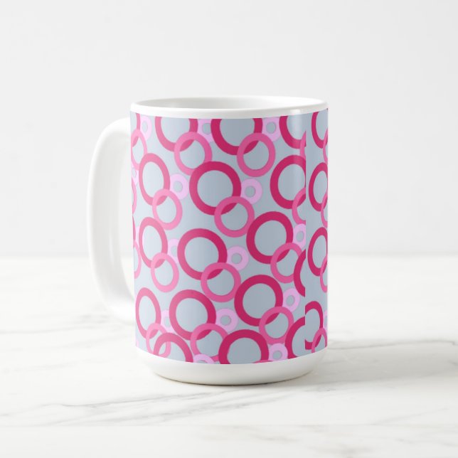 Rosa Ringe Kaffeetasse (Vorderseite Links)