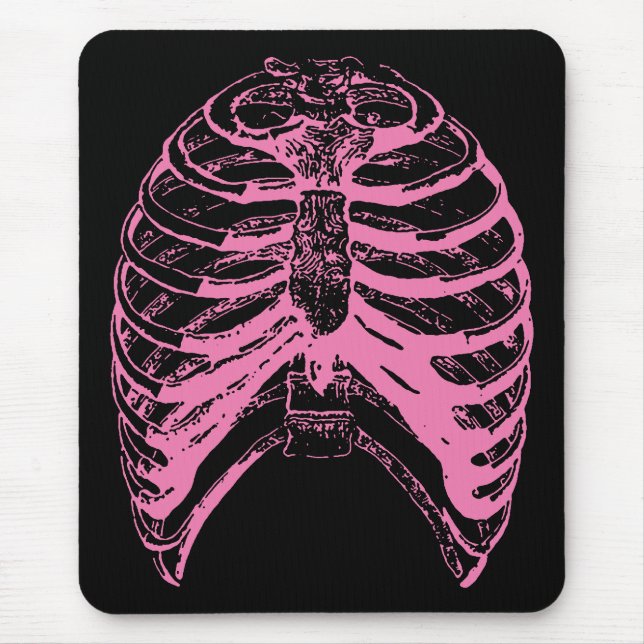 rosa Rippenkäfig Mousepad (Vorne)
