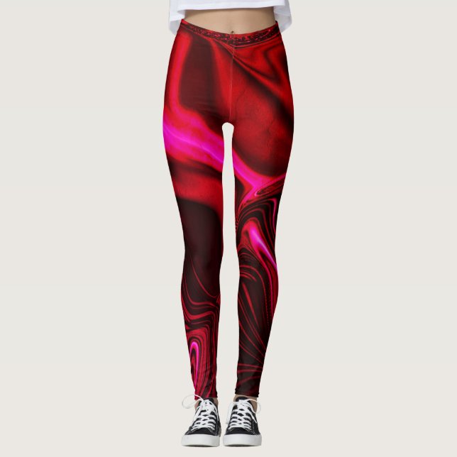 Rosa Risse über rötlich-rosa, leicht gebrochen Leggings (Vorderseite)