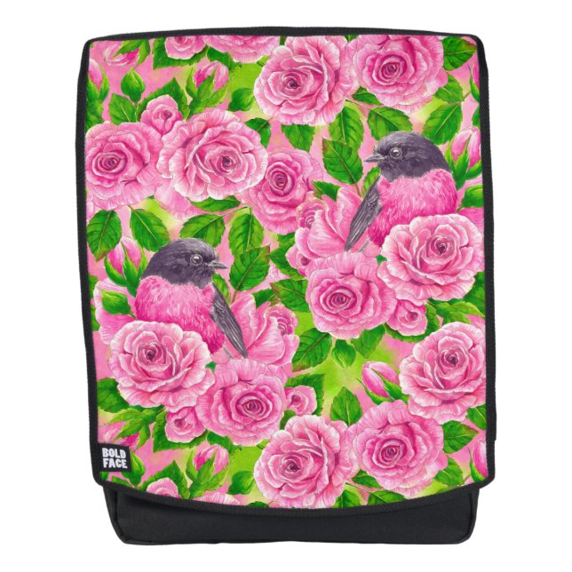 Rosa Robin und Rose Rucksack (Vorderseite)