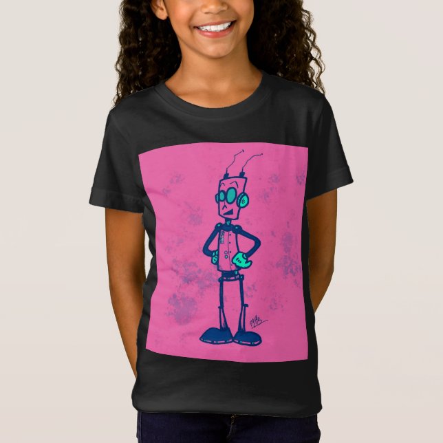 Rosa Robot T-Shirt (Vorderseite)