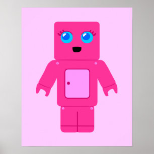 Rosa Roboter Poster