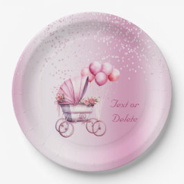 rosa Rollenpapierplatte Pappteller