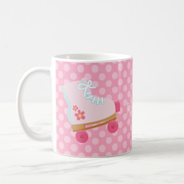 Rosa Rollerskates Tasse (Links)
