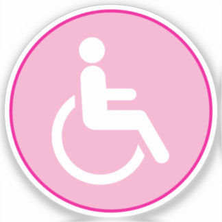 Rosa Rollstuhl – Bewusstsein für Barrierefreiheit Aufkleber