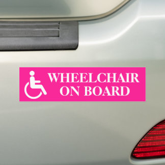 Rosa Rollstuhl – Bewusstsein für Barrierefreiheit Autoaufkleber