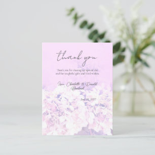 Rosa romantische Hydrangea Blumenhochzeit Postkarte