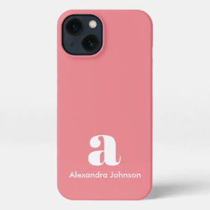 Rosa Rosa Anfangsname Monogram Minimal Modernste iPhone Hülle