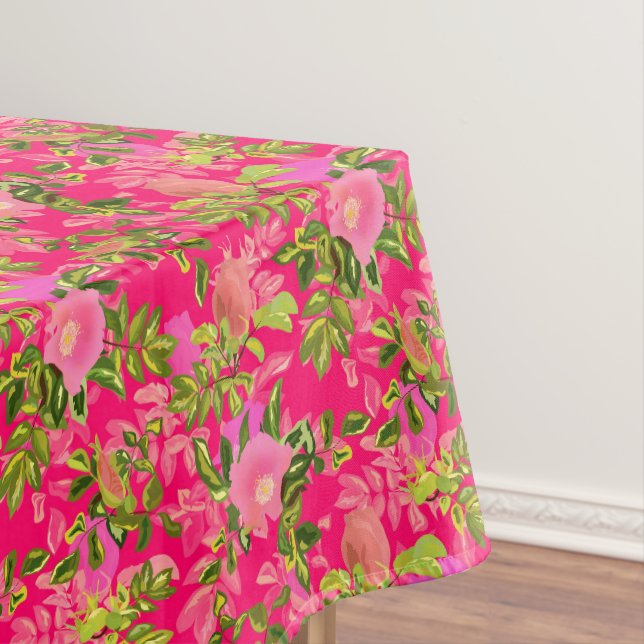 Rosa rosa angesagt, rosa wilde Rose angesagt Tischdecke (Beispiel)