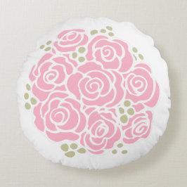 Rosa Rosa Blume Bouquet rund Kissen