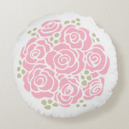 Rosa Rosa Blume Bouquet rund Kissen
