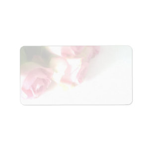 Rosa Rosa-Blume druckend, leere Adressetiketten