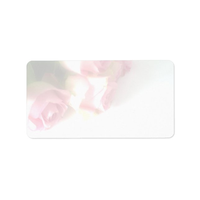 Rosa Rosa-Blume druckend, leere Adressetiketten (Vorne)