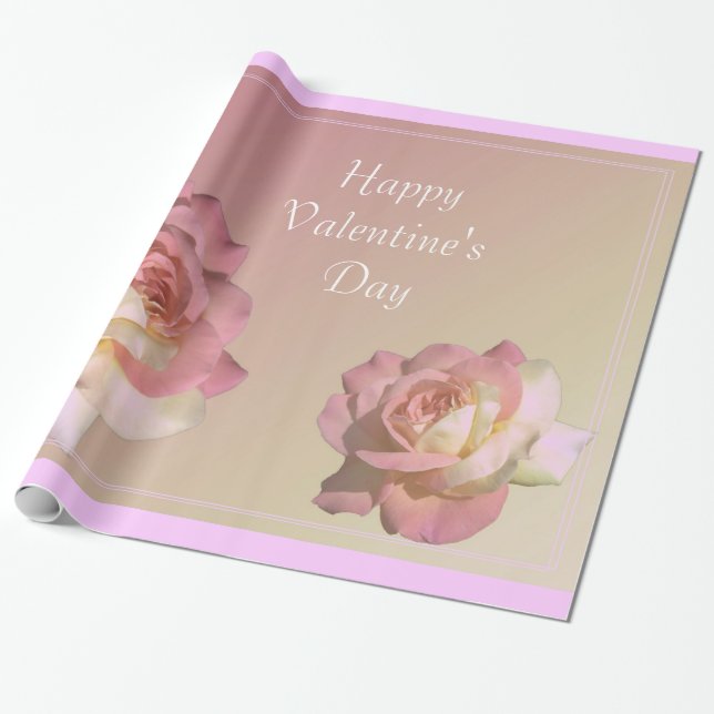 Rosa Rosa-Blume Geschenkpapier (Ungerollt)