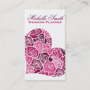 Rosa Rosa Blume Herzbloristen Hochzeitsplaner Visitenkarte