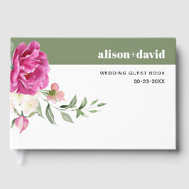 Rosa Rosa-Blume-Hochzeit Gästebuch