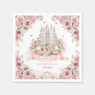 Rosa Rosa Blumenpracht Burg Storybook Serviette