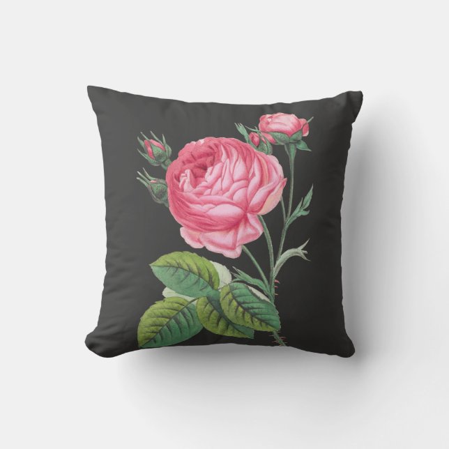 Rosa Rosa Blüte Kissen (Vorderseite)