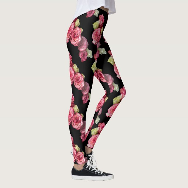 Rosa Rosa Blüte Leggings (Rechts)