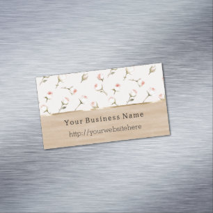 Rosa Rosa-Blüten-Creme Geschäftsname Webseite Magnetische Visitenkarte