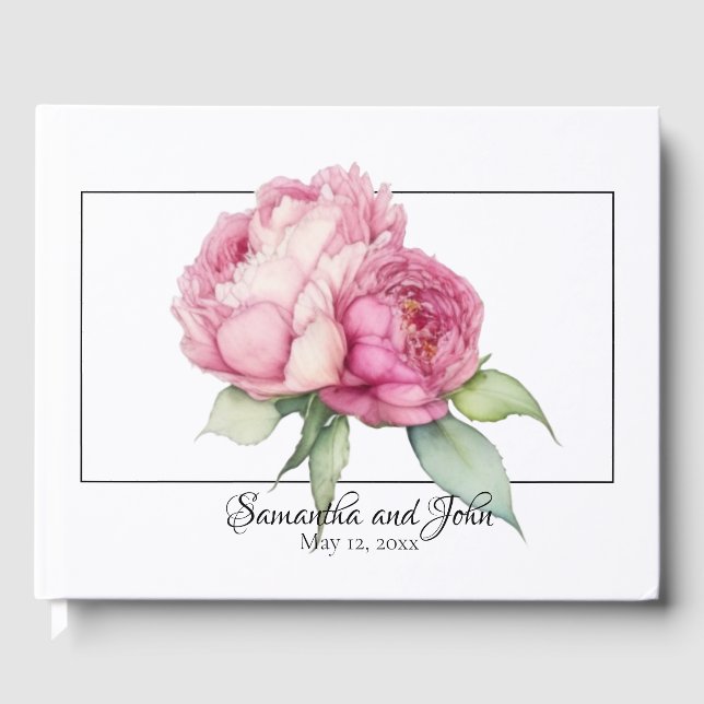 Rosa Rosa Blüten Rosa Rosen Gästebuch (Vorderseite)
