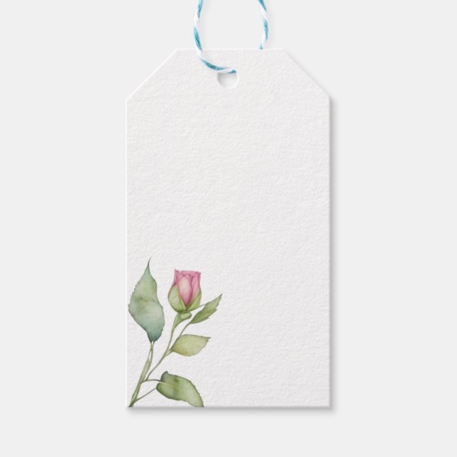 Rosa Rosa Blüten Rosa Rosen Geschenkanhänger (Vorderseite)