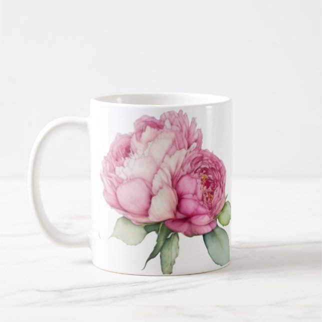 Rosa Rosa Blüten Rosa Rosen Kaffeetasse (Links)