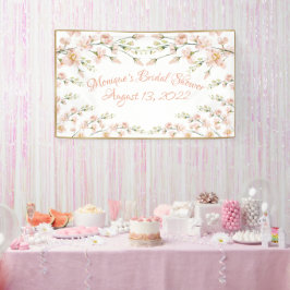 Rosa Rosa Blütenblume Brautparty Personalisiert Banner