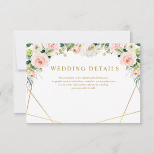 Rosa Rosa Blütenblütenhochzeit RSVP Karte