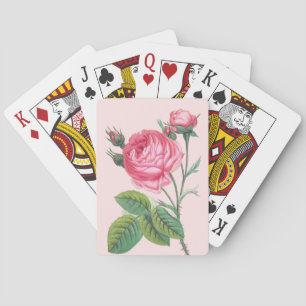 Rosa Rosa Blütenpracht Moderne Pastellfarben Spielkarten