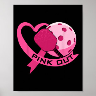 Rosa Rosa Brustkrebs Schleife Herz und Pickl Poster
